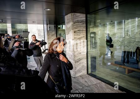 AMSTERDAM - Rachel Hazes arrives at the court for witness hearings in her lawsuit. Daughter Roxeanne Hazes and two of Rachel's former business partners have to testify in a case about a power of attorney in Rachel's name. ANP ROBIN UTRECHT netherlands out - belgium out Stock Photo