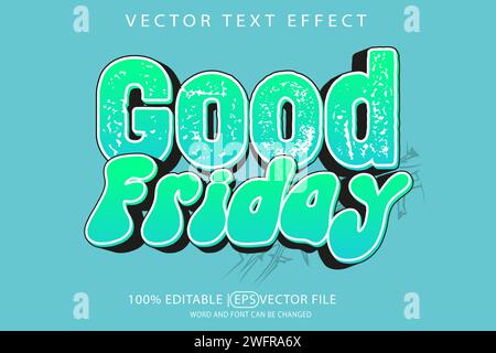 Good Friday, editable vector eps template with 3D text effect Stock Vector