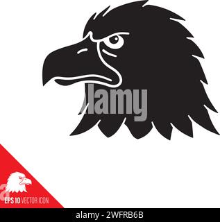 Bald eagle head vector icon for American Eagle Day on June 20 Stock Vector