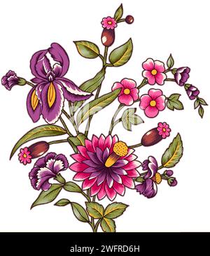 beautiful textile digital motif design in multi color Stock Vector