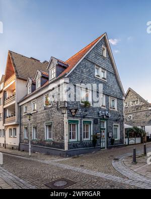 Typical half-timbered downtown in Essen-Kettwig Stock Photo