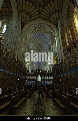 Interior of Winchester Cathedral in December Stock Photo