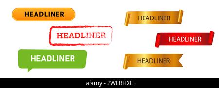 headliner stamp speech bubble label sticker square for header title decoration style Stock Vector