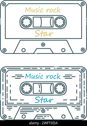 Audio Cassette Tape , Vector illustration. Stock Vector