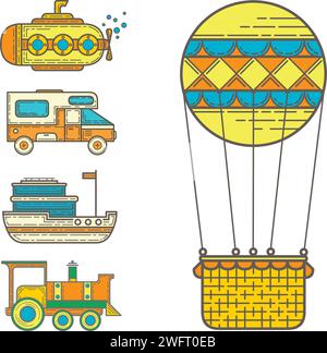 Extreme journey, transport	.Vector illustration. Stock Vector