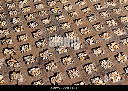 Concrete and stones texture background, sidewalk detail Stock Photo