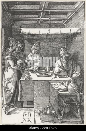 Herodias receives the head of Johannes de Boper, Albrecht Dürer, 1511 print Salome offers the head of John the Baptist to her mother Herodias, who sits next to her husband Herod at a table. Nuremberg paper  Salome gives the head of John the Baptist to her mother Stock Photo