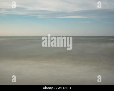 Minimalist view of the Baltic Sea, taken with long exposure Stock Photo