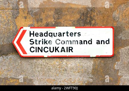 headquarters CINCUKAIR strike command sign MOD hack green secret bunker cheshire, used in cold war as nuclear blast shelter, command post now a museum Stock Photo