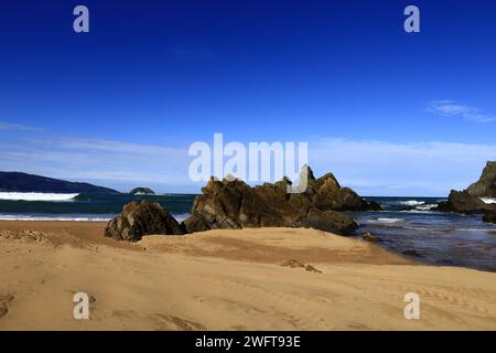 Laga beach in Urdaibai Biosphere Reserve, Gascony, Basque Country, Spain Stock Photo