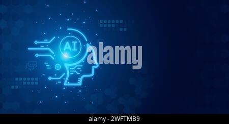 Artificial intelligence Ai self learning improving development problem solving solution tasks of future technology, ai graphics computer chip brain me Stock Photo