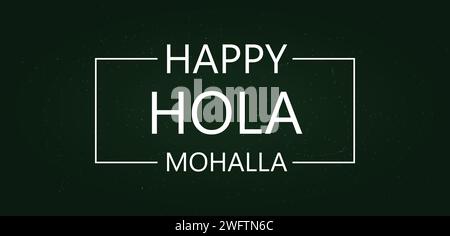 Happy Hola Mohalla stylish text illustration design Stock Vector