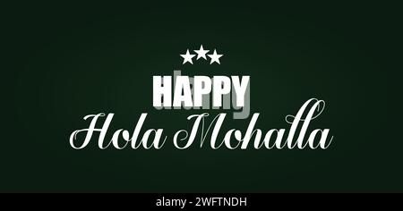 Happy Hola Mohalla stylish text illustration design Stock Vector