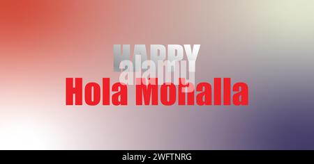Happy Hola Mohalla stylish text illustration design Stock Vector