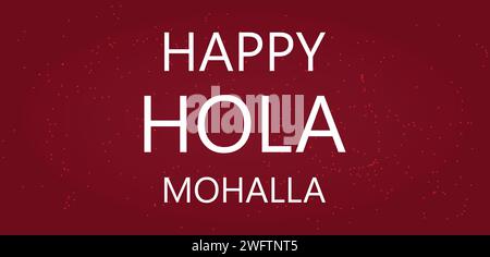 Happy Hola Mohalla stylish text illustration design Stock Vector