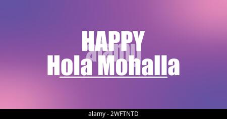 Happy Hola Mohalla stylish text illustration design Stock Vector