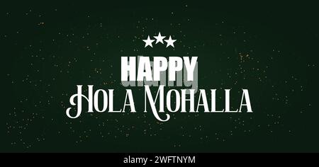 Happy Hola Mohalla stylish text illustration design Stock Vector