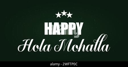 Happy Hola Mohalla stylish text illustration design Stock Vector
