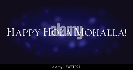 Happy Hola Mohalla stylish text illustration design Stock Vector