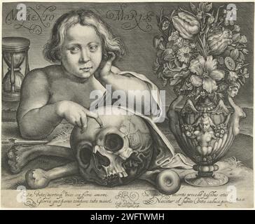 Vanitas Still-Life With A Bouquet And A Skull. Circa 1642. Adriaen Van ...