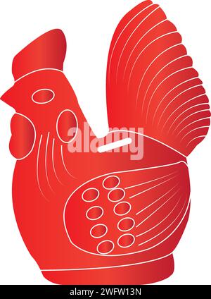 chicken piggy bank icon vector illustration simple design Stock Vector