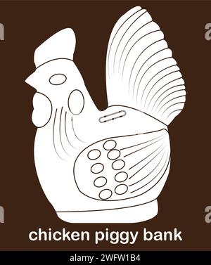 chicken piggy bank icon vector illustration simple design Stock Vector