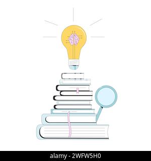 Artificial general intelligence research. Computer science breakthroughs. Vector illustration Stock Vector