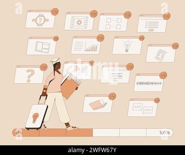 Gamification in adult learning. Incrise engagment and motivation during program. Online course or training. Incorporating entertainment game elements Stock Vector