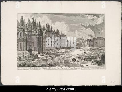 Statius Taurus Rome View of the ruins of the temple of Jupiter Stator, the amphitheater of ...