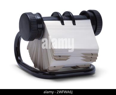 Business Card File Holder Cut Out on White. Stock Photo
