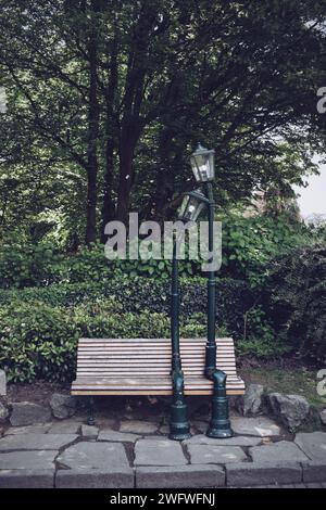 Romantic lanterns in Valentino Park in the center of Turin in Italy on May 9, 2022 Stock Photo