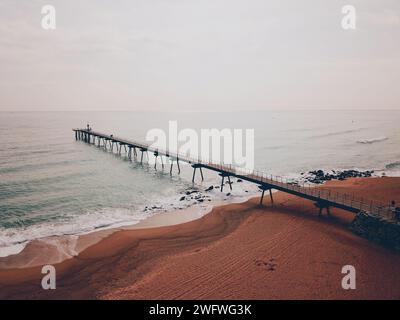 petroli bridge in Badalona , Spain , taken with drone on February 22, 2018 Stock Photo