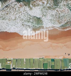 Photo taken with a drone on the Garraf beach in Barcelona on March 22, 2018 Stock Photo