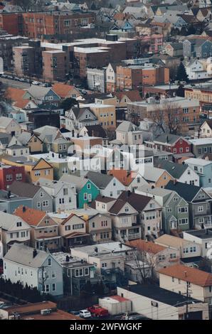aerial photo of a town in New Jersey on February 19, 2020 Stock Photo
