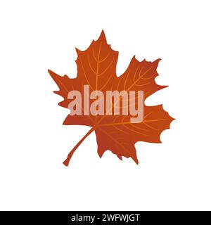 Brown Maple Leaf Icon Vector Illustration Stock Vector