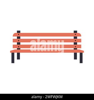 Wooden Park Bench Icon Vector Illustration Stock Vector