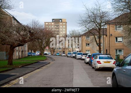 1st February 2024, Mainway Lancaster, United Kingdom, Work has started on the Demolition of the former Skerton Community High School as part of the redevelopment of the Main way council estate in Lancaster. The school which closed in 2014, is to be replaced 134 social homes will be built on the site ahead of the wider development of the Mainway estate for which a planning application is expected later this year ahead. The Redevelopment work will involve the demolition of two eleven storey tower blocks Bridge and Skerton Houses and the 8-storey block Park House which were built in 1960 and ref Stock Photo