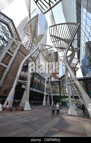 The Galleria Trees public art work on Stephen Avenue, Downtown, Calgary, Alberta, Canada Stock Photo