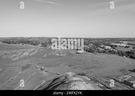 View from the top of Thorpe Cloud at dovedale in the Peak District Stock Photo