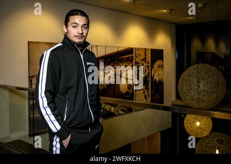 Arnhem, Nederland. 01st Feb, 2024. ARNHEM, 01-02-2024, Sportcentrum Papendal, football, Dutch Eredivisie, season 2023/2024, Presentation of new Vitesse player Anis Hadj-Moussa Credit: Pro Shots/Alamy Live News Stock Photo