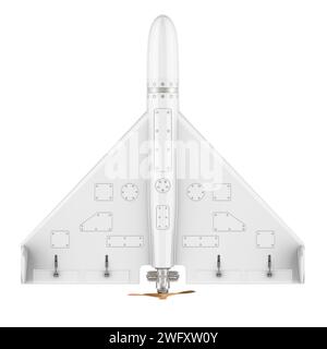 Kamikaze drone, top view. 3D rendering isolated on white background Stock Photo