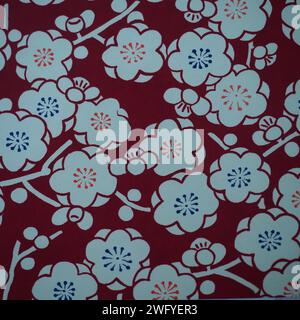 Traditional Japanese patterns -floral, festive themes Stock Photo