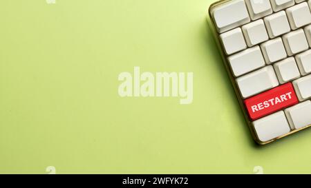 Keyboard button with restart text. New beginning of life, business or career concept Stock Photo