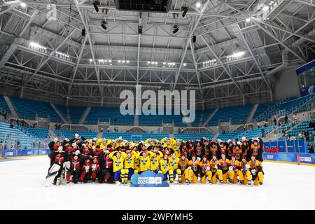 Japan team group (JPN),  JANUARY 31, 2024 - Ice Hockey :  Women's 6-Team Tournament Award Ceremony during the Gangwon 2024 Winter Youth Olympic Games  at Gangneung Hockey Centre, Gangneung, Korea. (Photo by AFLO SPORT) Stock Photo