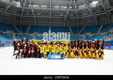 Japan team group (JPN),  JANUARY 31, 2024 - Ice Hockey :  Women's 6-Team Tournament Award Ceremony during the Gangwon 2024 Winter Youth Olympic Games  at Gangneung Hockey Centre, Gangneung, Korea. (Photo by AFLO SPORT) Stock Photo