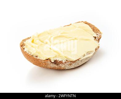 butter with bread isolated on white background Stock Photo