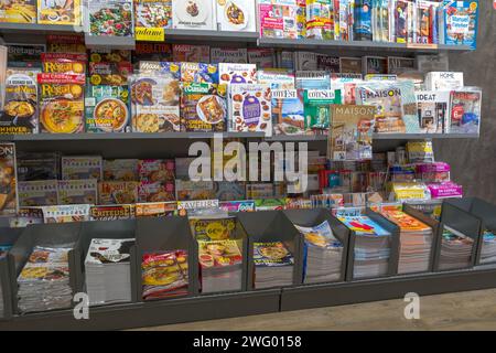 Bordeaux , France -  01 29 2024 : press boutique shop different magazine title kids children many newspaper french library in store retail Stock Photo