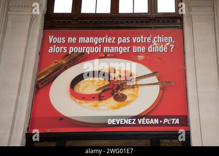 Bordeaux , France -  01 25 2024 : PETA logo brand advertising and text sign People for the Ethical Treatment of Animals organization Stock Photo