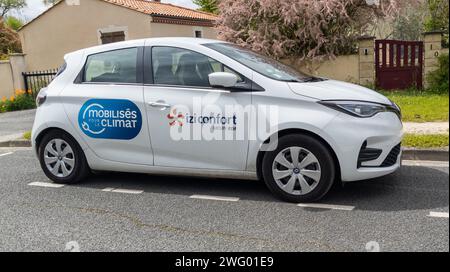 Bordeaux , France -  01 25 2024 : izi confort by edf groupe logo brand and text sign on car of french electricity provider distribution company Stock Photo