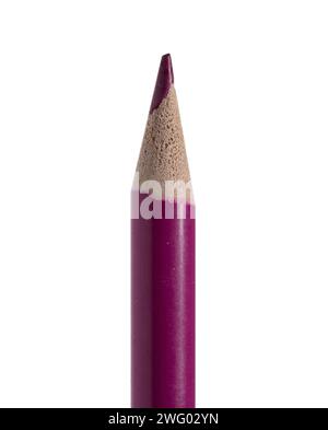 A pink wooden pencil on a white background. Stock Photo